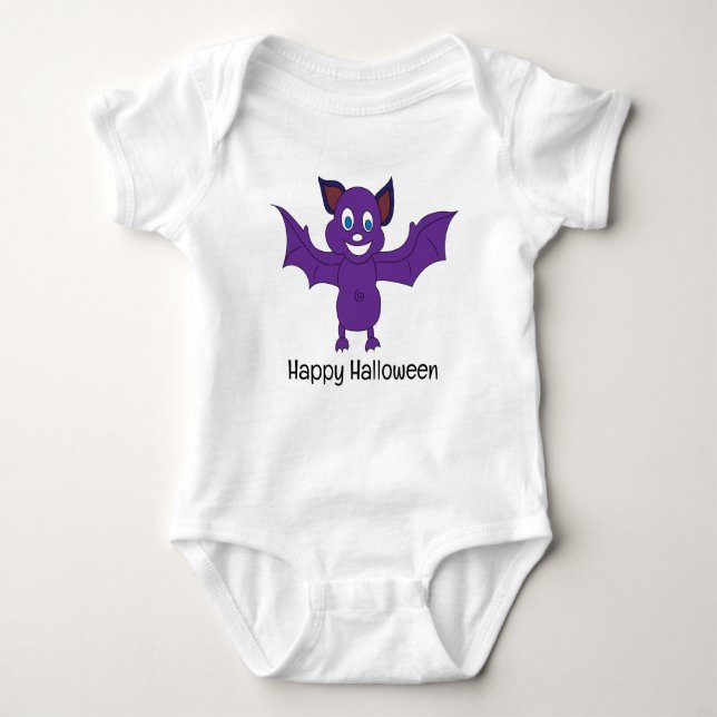 Niedlich Bat Halloween Baby Strampler (Vorderseite)