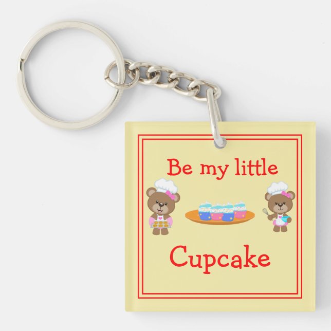 Niedlich "Be my small Cupcake" & "I Liebe my Cupca Schlüsselanhänger (Vorderseite)
