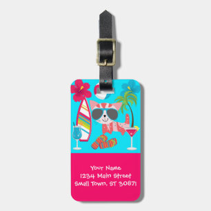 Niedlich Beach Bum Kitty Cat Sonnenbrille Beach Ba Gepäckanhänger