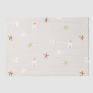 Niedlich Beach Seashell Sandcastle Starfish Seidenpapier