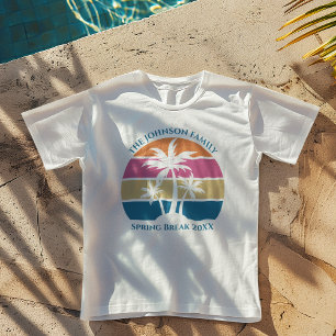 Niedlich Beach Sunset Palmen Custom Family Tri-Blend Shirt