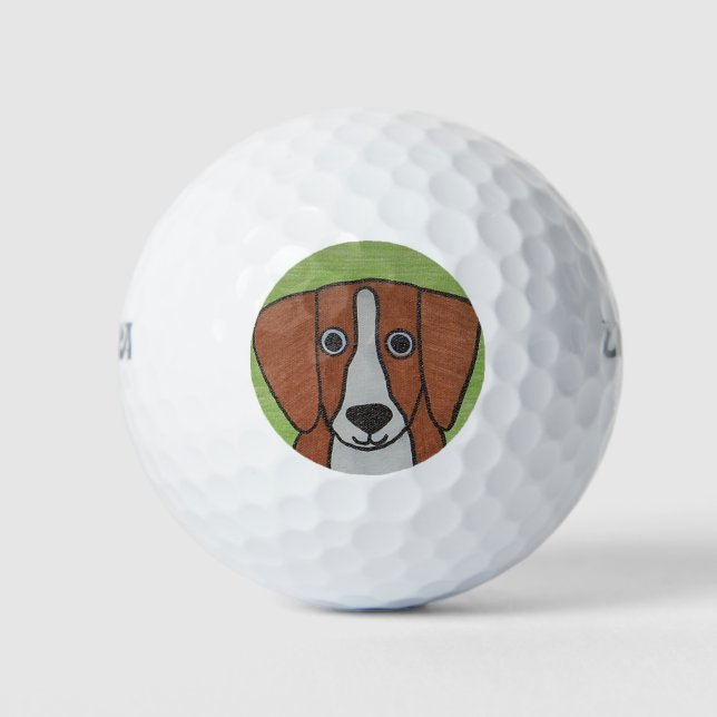 Niedlich Beagle Golf Ball (Vorderseite)