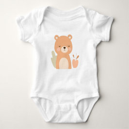 Niedlich Bear Baby Jersey Bodysuit Tierdesign Baby Strampler