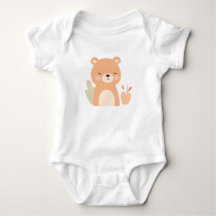 Niedlich Bear Baby Jersey Bodysuit Tierdesign