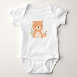 Niedlich Bear Baby Jersey Bodysuit Tierdesign Strampler
