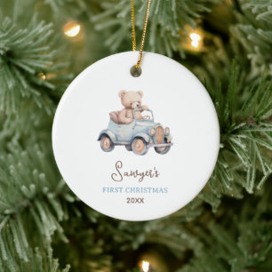 Niedlich Bear Baby's First Christmas Keramik Ornament