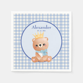 Niedlich Bear Blue Gingham Serviette