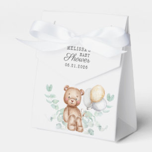 Niedlich Bear Eukalyptus Script Balloons Babydusch Geschenkschachtel