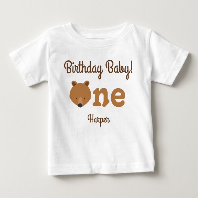 Niedlich Bear First Birthday Baby T - Shirt (Vorderseite)