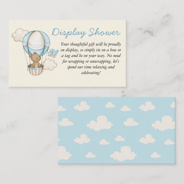 Niedlich Bear Hello Little One Display Dusche Begleitkarte (Vorne/Hinten)