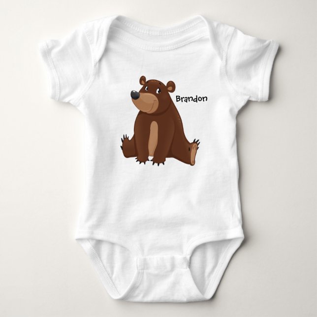 Niedlich Bear Jersey Sleeper Baby Strampler (Vorderseite)