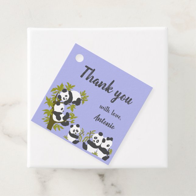 Niedlich Bear Pandas Party Boy Birthday Geschenk V Geschenkanhänger (Beispiel)