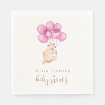 Niedlich Bear Pink Balloon Babydusche