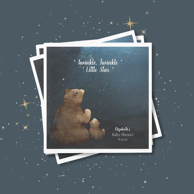 Niedlich Bear Twinkle Little Star Serviette (Von Creator hochgeladen)
