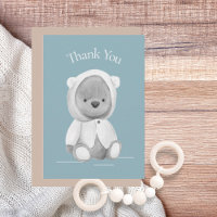 Niedlich Bear Watercolor Blue Baby Dusche