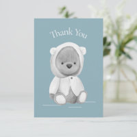 Niedlich Bear Watercolor Blue Baby Dusche Vielen D