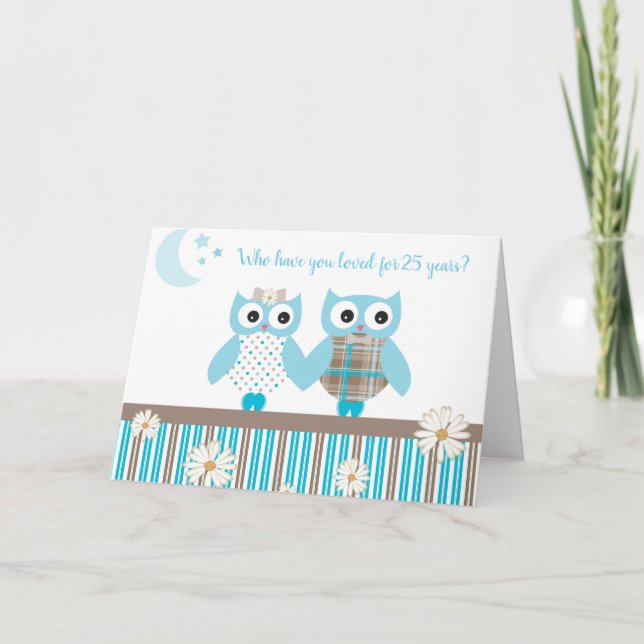 Niedlich bearbeitbare Owl Liebe Hochzeitkarte Karte (Vorderseite)