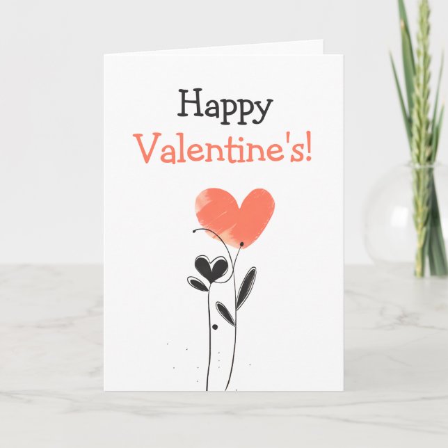 Niedlich bearbeitbare Valentinkarte Karte (Vorderseite)