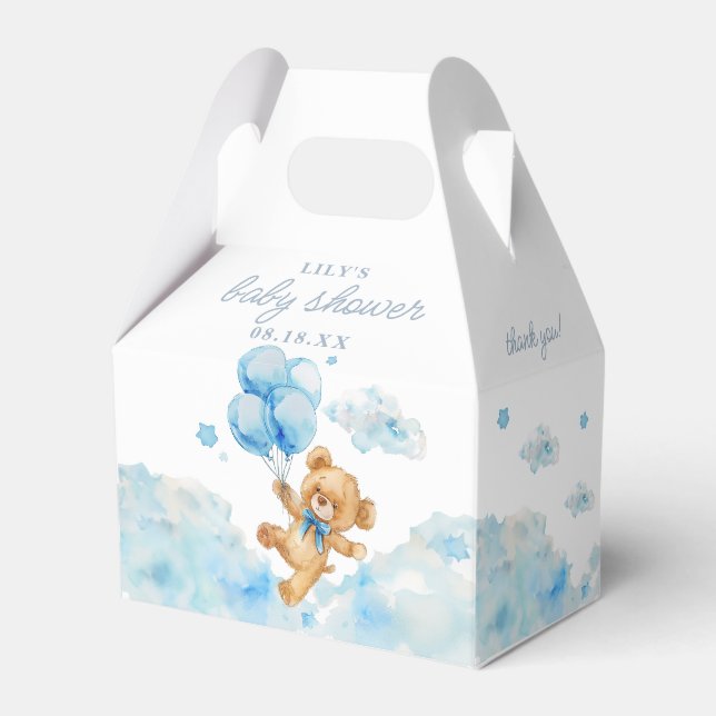 Niedlich Bearly Wait Blue Boy Baby Dusche Geschenkschachtel (Vorderseite)