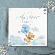Niedlich Bearly Wait Blue Boy Baby Dusche