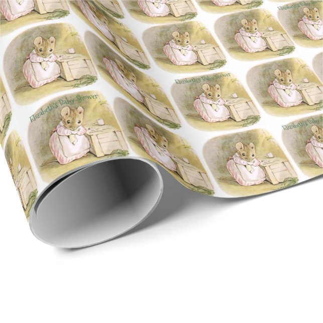 Niedlich, Beatrix Potter, Babydusche, nach Maß Geschenkpapier (Rolleneckpunkt)