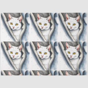 Niedlich Beautiful Modern Watercolor Cat Collectio Seidenpapier
