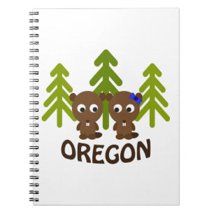 Niedlich Beaver Couple Oregon Notizblock