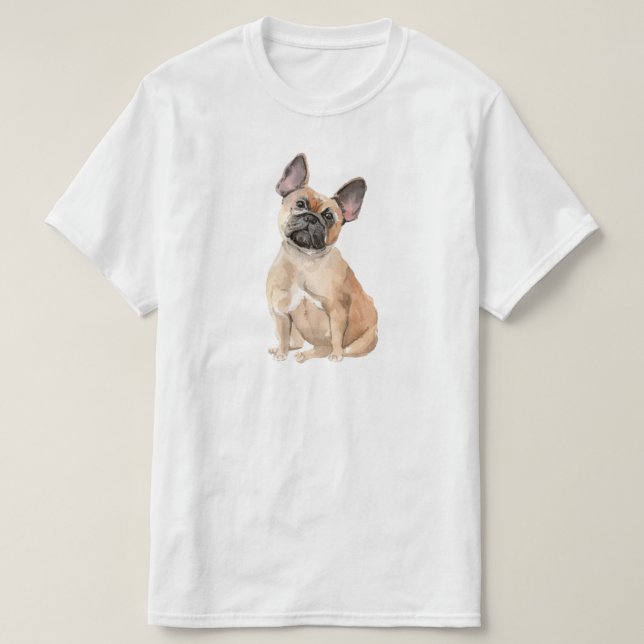 Niedlich-beigefarbener Bulldoge T-Shirt (Design vorne)