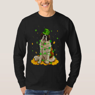 Niedlich Bernard Dog St Patricks Day Irish Kleebla T-Shirt