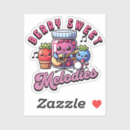 Niedlich Berries Jamming Sweet Melodies Aufkleber
