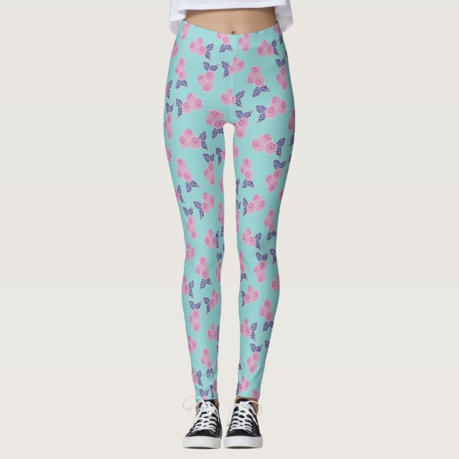Niedlich Berries Muster Leggings (Vorderseite)