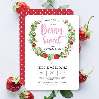 Niedlich Berry Sweet Geburtstagsparty Einladung