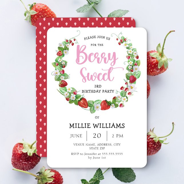 Niedlich Berry Sweet Geburtstagsparty Einladung (Von Creator hochgeladen)