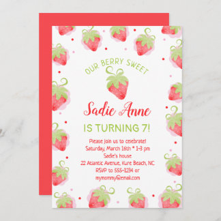 Niedlich Berry Sweet Red Strawberries Geburtstag Einladung