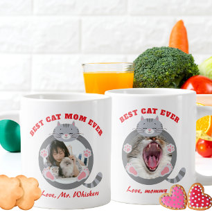 Niedlich Best Cat Mama Ever Cat Mama Modern 2 Foto Jumbo-Tasse