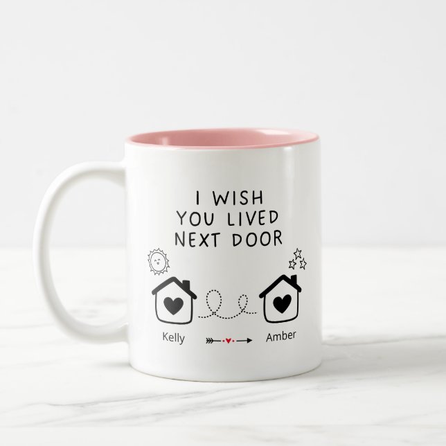 Niedlich Best Friend Long Distance Freundschaft Zweifarbige Tasse (Links)