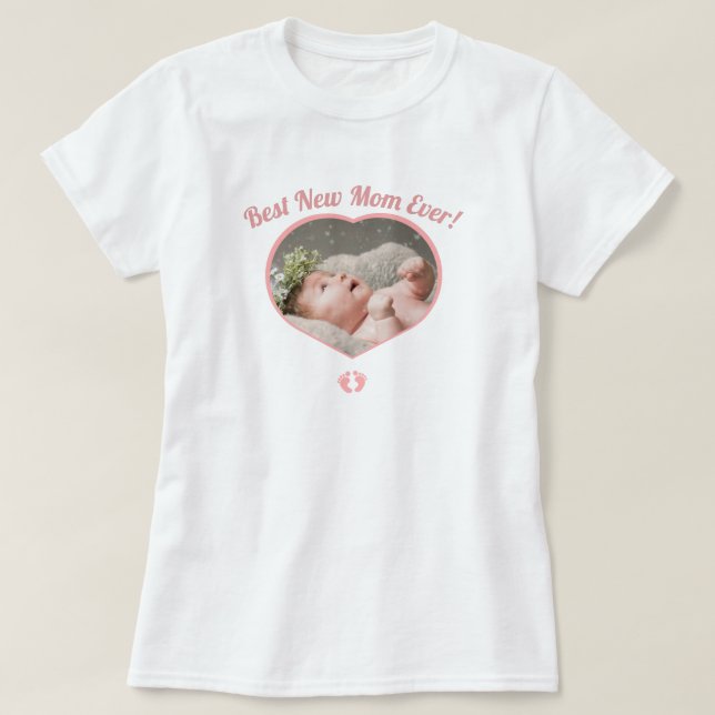 Niedlich Best New Mother Baby Foto Baby Girl Herz  T-Shirt (Design vorne)