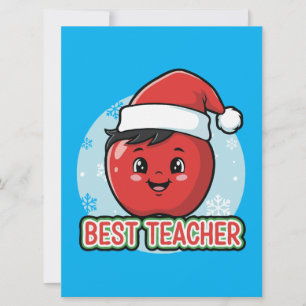 Niedlich Best Teacher Christmas Apple   Feiertage Feiertagskarte