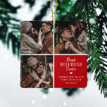 Niedlich Beste 'Boyfriend'-Version 3 FotoCollage Keramikornament<br><div class="desc">Mit diesem niedlichen Foto-Collage-Weihnachtsschmuck kreieren Sie Ihr ganz eigenes "Bestes Freund-Geschenk aller Zeiten". Mit 3 Fotos Ihrer Wahl,  dem Text 'Bester Freund je',  einem süßen Zitat,  einem niedlichen kleinen Herz und Namen.</div>