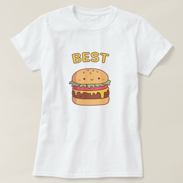 Niedlich Beste Burger Matching Beste Freundin T-Shirt (Design vorne)