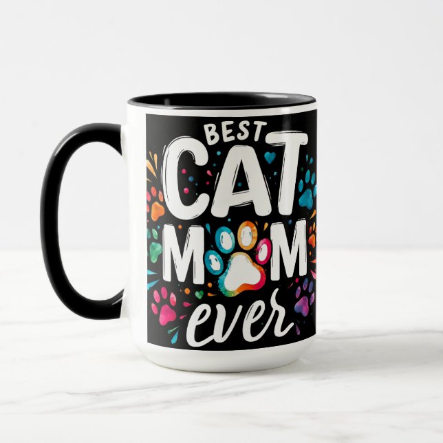Niedlich Beste Cat Mama je Tasse (Links)