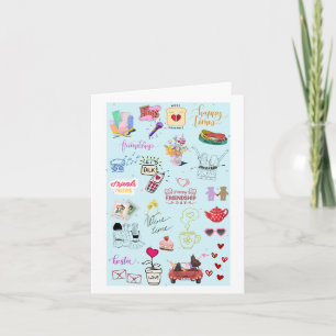 Niedlich Besties Collage Funny Galentine's Card Karte