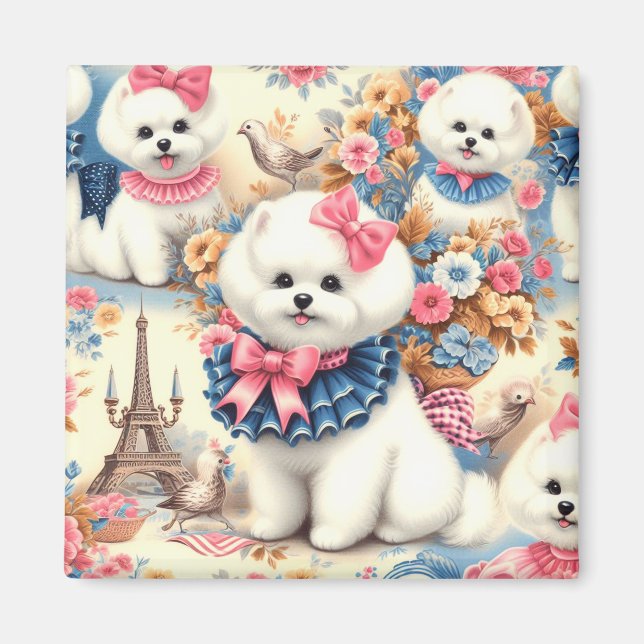 Niedlich Bichon Frisé Seamless Magnet (Vorne)