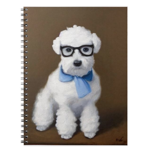 Niedlich Bichon Frisé Wearing Brillen Notizblock (Vorderseite)