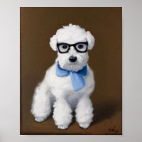 Niedlich Bichon Frisé Wearing Brillen