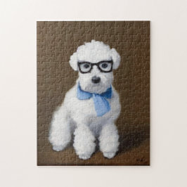 Niedlich Bichon Frisé Wearing Brillen Puzzle