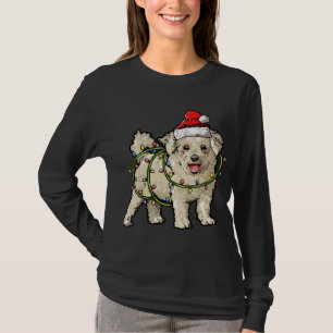 Niedlich Bichon Frise Weihnachtsbaum Lichter Weihn T-Shirt