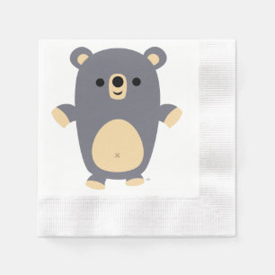 Niedlich Big Blue Cartoon Bärenpapier Napkins Serviette