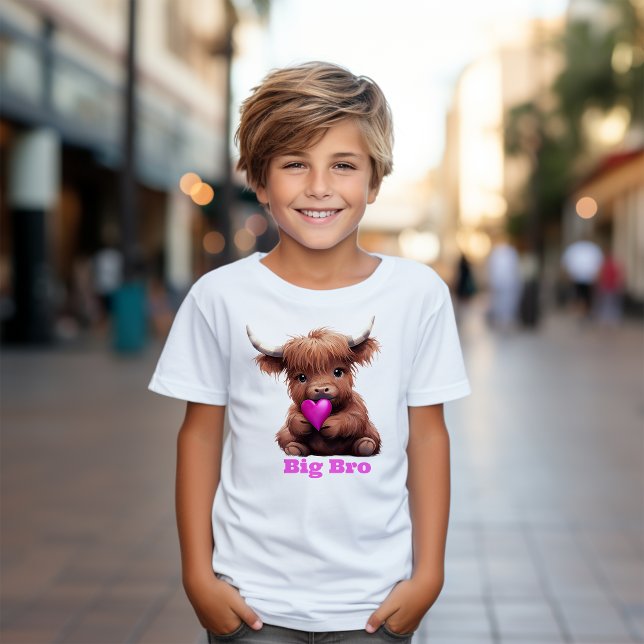Niedlich Big Brother Pink Baby Cow T-Shirt (Cute Big Brother Pink Baby Cow T-Shirt)