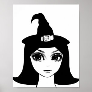 Niedlich Big Eye Witz Girl Fantasy Märchen Kunst Poster